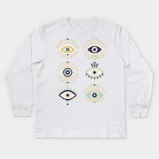 evil eyes Kids Long Sleeve T-Shirt